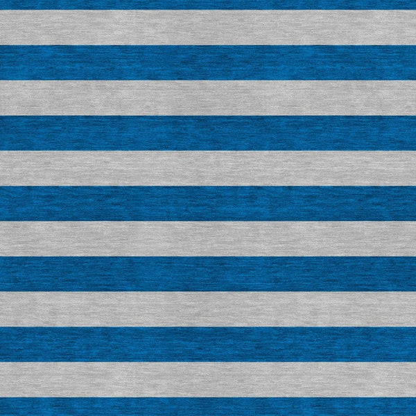 Homeroots 8' Runner Stylish Striped Washable Non-skid Indoor-outdoor Rug For Kid-friendly Spaces Blue Polyester 561044