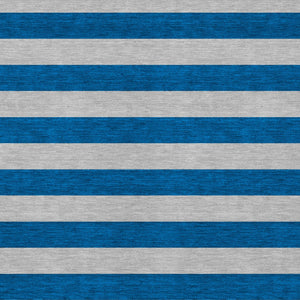 Homeroots 8' Runner Stylish Striped Washable Non-skid Indoor-outdoor Rug For Kid-friendly Spaces Blue Polyester 561045