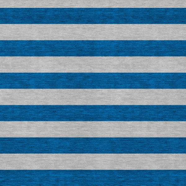 Homeroots 8' Runner Stylish Striped Washable Non-skid Indoor-outdoor Rug For Kid-friendly Spaces Blue Polyester 561045