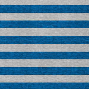 Homeroots 8' Runner Stylish Striped Washable Non-skid Indoor-outdoor Rug For Kid-friendly Spaces Blue Polyester 561048