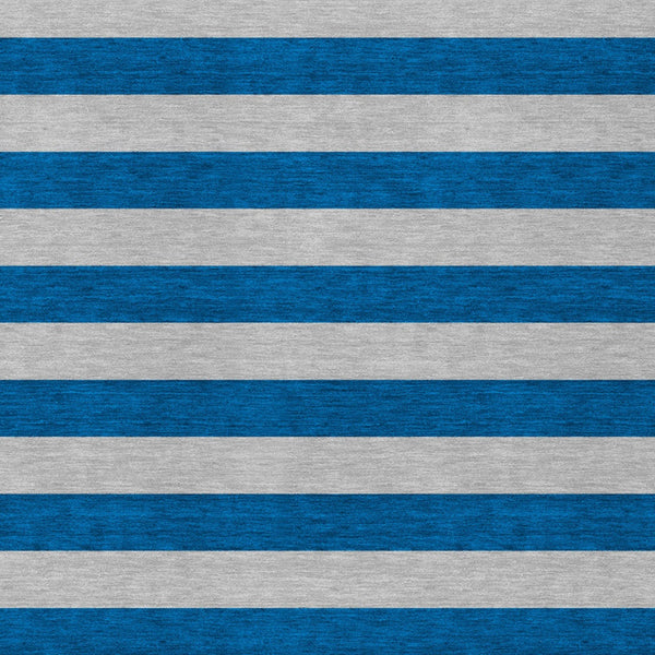 Homeroots 8' Runner Stylish Striped Washable Non-skid Indoor-outdoor Rug For Kid-friendly Spaces Blue Polyester 561048