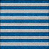 Homeroots 10' X 14' Blue And Ivory Striped Washable Indoor Outdoor Area Rug Blue Polyester 561049