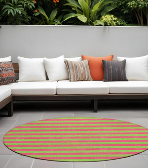 Homeroots 8' Runner Stylish Striped Washable Non-skid Indoor-outdoor Rug For Kid-friendly Spaces Blush Polyester 561055