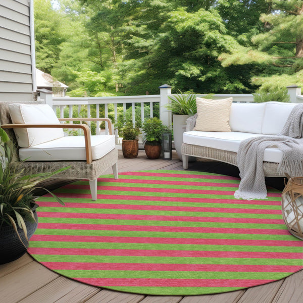 Homeroots 8' Runner Stylish Striped Washable Non-skid Indoor-outdoor Rug For Kid-friendly Spaces Blush Polyester 561055