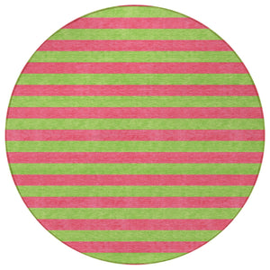 Homeroots 8' Runner Stylish Striped Washable Non-skid Indoor-outdoor Rug For Kid-friendly Spaces Blush Polyester 561055