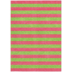 Homeroots 8' Runner Stylish Striped Washable Non-skid Indoor-outdoor Rug For Kid-friendly Spaces Blush Polyester 561056