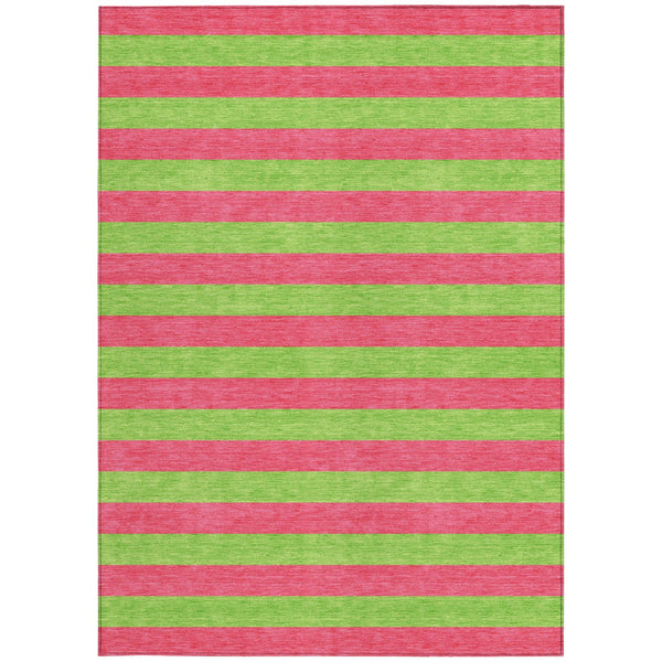 Homeroots 8' Runner Stylish Striped Washable Non-skid Indoor-outdoor Rug For Kid-friendly Spaces Blush Polyester 561056