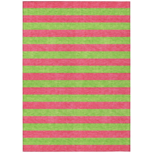HomeRoots 5' X 8' Striped Washable Non-Skid Area Rug - Durable, Stain-Resistant, Perfect for Indoor & Outdoor Use Blush 561056