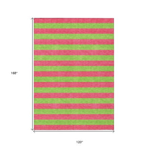 Homeroots 8' Runner Stylish Striped Washable Non-skid Indoor-outdoor Rug For Kid-friendly Spaces Blush Polyester 561058
