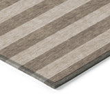 Homeroots 8' Round Coffee Round Striped Washable Non Skid Indoor Outdoor Area Rug Coffee Polyester 561064