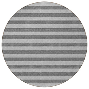 Homeroots 8' Runner Stylish Striped Washable Non-skid Indoor-outdoor Rug For Kid-friendly Spaces Granite Polyester 561082