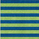 Homeroots 8' X 10' Navy Blue Striped Washable Non Skid Indoor Outdoor Area Rug Navy Polyester 561092