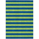 Homeroots 8' X 10' Navy Blue Striped Washable Non Skid Indoor Outdoor Area Rug Navy Polyester 561092