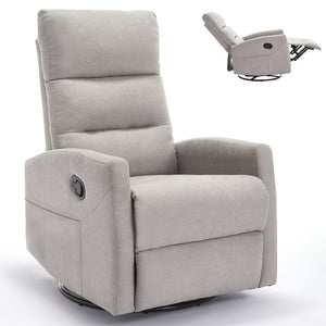 English Elm Manual Swivel Rocker Recliner Fabric Chair with 360 Degree Rotation for Living Room W3224P289284