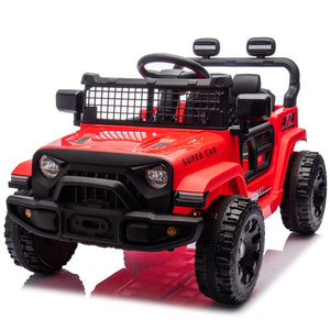 English Elm 24v Kids Ride on Car with Parental Remote Four Wheel Suspension Led Lights Bluetooth Red W1578P235082