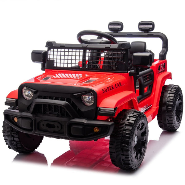 English Elm 24v Kids Ride on Car with Parental Remote Four Wheel Suspension Led Lights Bluetooth Red W1578P235082
