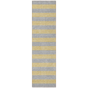 Homeroots 8' Runner Stylish Striped Washable Non-skid Indoor-outdoor Rug For Kid-friendly Spaces Silver Polyester 561105