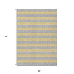 Homeroots 8' Runner Stylish Striped Washable Non-skid Indoor-outdoor Rug For Kid-friendly Spaces Silver Polyester 561107