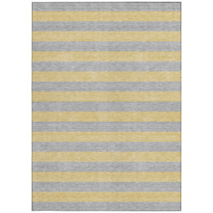 Homeroots 5' X 8' Silver Striped Washable Non Skid Indoor Outdoor Area Rug Silver Polyester 561108
