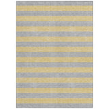 Homeroots 5' X 8' Silver Striped Washable Non Skid Indoor Outdoor Area Rug Silver Polyester 561108