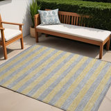 Homeroots 5' X 8' Silver Striped Washable Non Skid Indoor Outdoor Area Rug Silver Polyester 561108