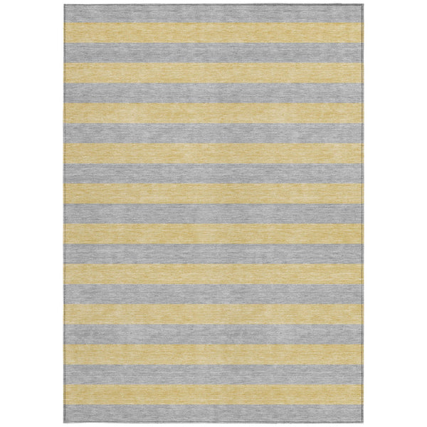 Homeroots 8' Runner Stylish Striped Washable Non-skid Indoor-outdoor Rug For Kid-friendly Spaces Silver Polyester 561112