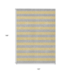 Homeroots 8' Runner Stylish Striped Washable Non-skid Indoor-outdoor Rug For Kid-friendly Spaces Silver Polyester 561112