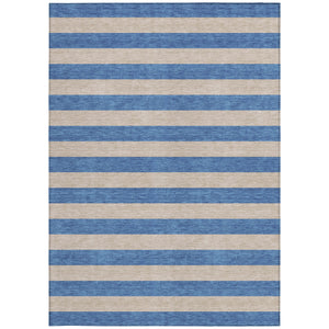 Homeroots 3' X 5' Tan Striped Washable Non Skid Indoor Outdoor Area Rug Tan Polyester 561116