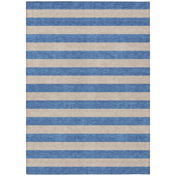 Homeroots 3' X 5' Tan Striped Washable Non Skid Indoor Outdoor Area Rug Tan Polyester 561116