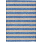 Homeroots 3' X 5' Tan Striped Washable Non Skid Indoor Outdoor Area Rug Tan Polyester 561116