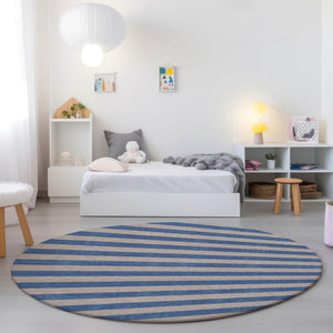 Homeroots 8' Runner Stylish Striped Washable Non-skid Indoor-outdoor Rug For Kid-friendly Spaces Tan Polyester 561118