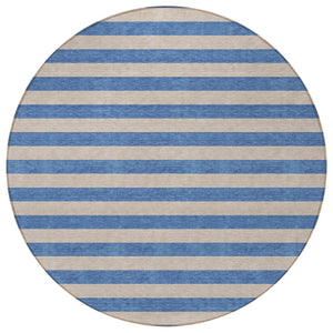 Homeroots 8' Runner Stylish Striped Washable Non-skid Indoor-outdoor Rug For Kid-friendly Spaces Tan Polyester 561118