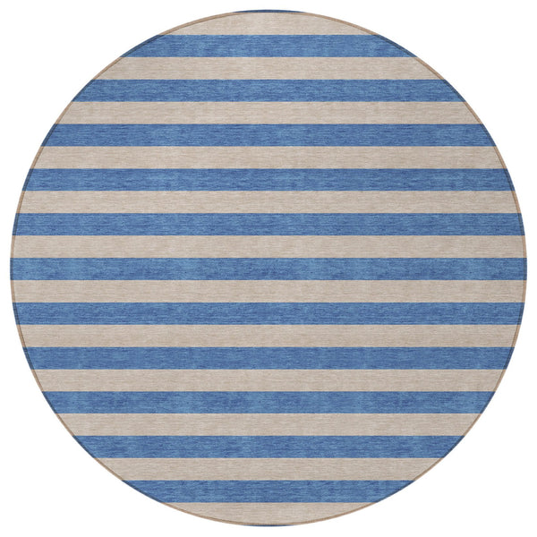 Homeroots 8' Runner Stylish Striped Washable Non-skid Indoor-outdoor Rug For Kid-friendly Spaces Tan Polyester 561118