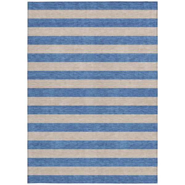 Homeroots 8' Runner Stylish Striped Washable Non-skid Indoor-outdoor Rug For Kid-friendly Spaces Tan Polyester 561120