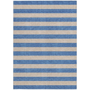 Homeroots 8' Runner Stylish Striped Washable Non-skid Indoor-outdoor Rug For Kid-friendly Spaces Tan Polyester 561121