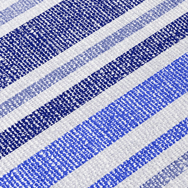 Homeroots 2' Blue Striped Washable Runner Rug - Perfect For Indoor And Outdoor Spaces, Stain-resistant Design Blue Polyester 561136