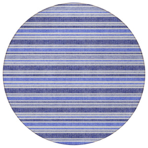 Homeroots 2' Blue Striped Washable Runner Rug - Perfect For Indoor And Outdoor Spaces, Stain-resistant Design Blue Polyester 561136