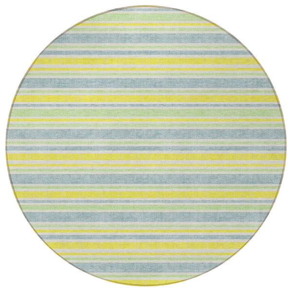 Homeroots 2' Blue Striped Washable Runner Rug - Perfect For Indoor And Outdoor Spaces, Stain-resistant Design Denim Polyester 561145