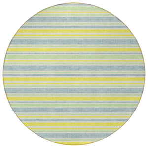Homeroots 2' Blue Striped Washable Runner Rug - Perfect For Indoor And Outdoor Spaces, Stain-resistant Design Denim Polyester 561145