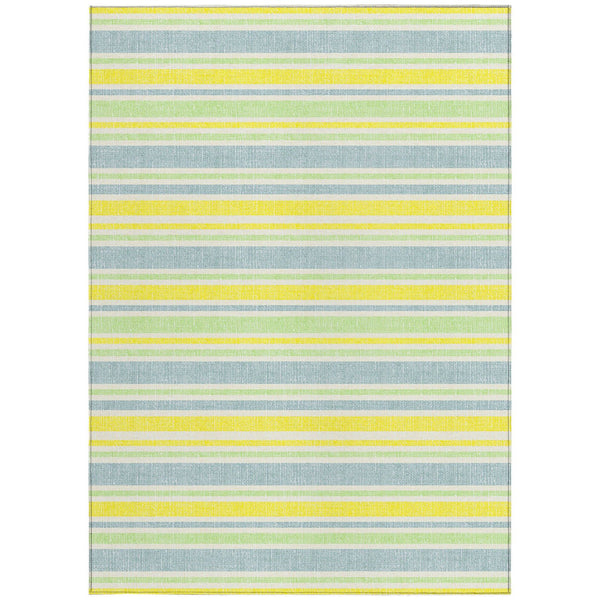 Homeroots 2' Blue Striped Washable Runner Rug - Perfect For Indoor And Outdoor Spaces, Stain-resistant Design Denim Polyester 561148