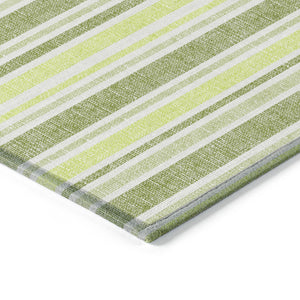 Homeroots 2' Blue Striped Washable Runner Rug - Perfect For Indoor And Outdoor Spaces, Stain-resistant Design Fern Polyester 561150