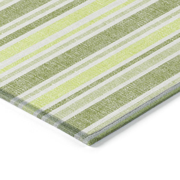 Homeroots 2' Blue Striped Washable Runner Rug - Perfect For Indoor And Outdoor Spaces, Stain-resistant Design Fern Polyester 561152