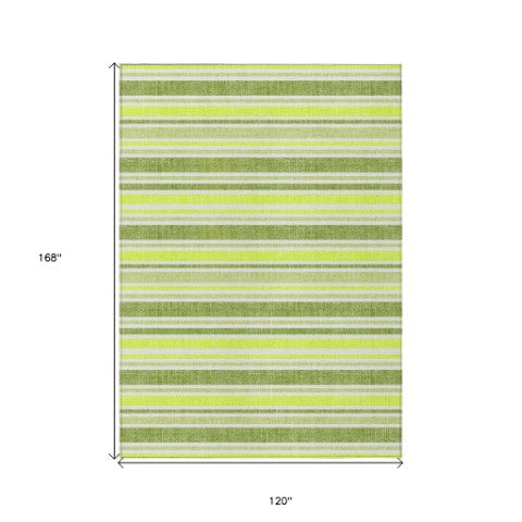 Homeroots 2' Blue Striped Washable Runner Rug - Perfect For Indoor And Outdoor Spaces, Stain-resistant Design Fern Polyester 561157