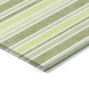 Homeroots 2' Blue Striped Washable Runner Rug - Perfect For Indoor And Outdoor Spaces, Stain-resistant Design Fern Polyester 561157
