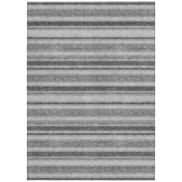 Homeroots 2' Blue Striped Washable Runner Rug - Perfect For Indoor And Outdoor Spaces, Stain-resistant Design Gray Polyester 561162
