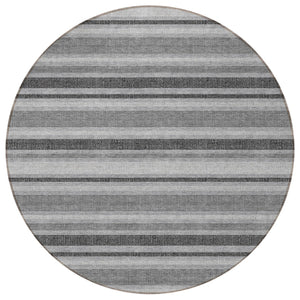 Homeroots 2' Blue Striped Washable Runner Rug - Perfect For Indoor And Outdoor Spaces, Stain-resistant Design Gray Polyester 561163
