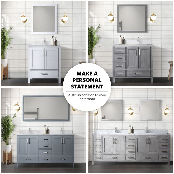 English Elm Distressed Grey 60" Double Bath Vanity with Carrara Marble Top, Chrome Faucet, 58" Mirror — Durable B2731S00994