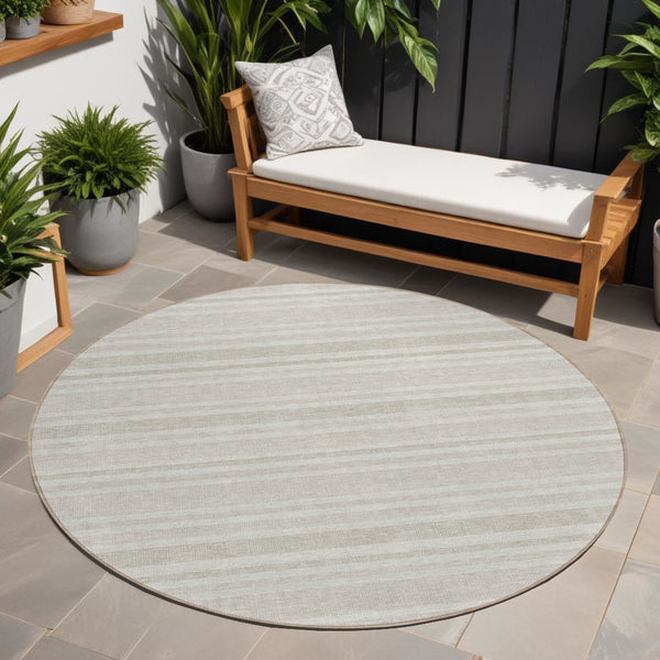 Homeroots 2' Blue Striped Washable Runner Rug - Perfect For Indoor And Outdoor Spaces, Stain-resistant Design Ivory Polyester 561181