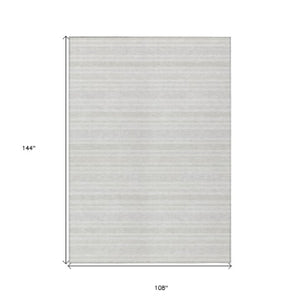 Homeroots 2' Blue Striped Washable Runner Rug - Perfect For Indoor And Outdoor Spaces, Stain-resistant Design Ivory Polyester 561183