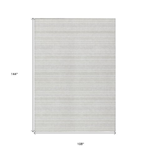 Homeroots 2' Blue Striped Washable Runner Rug - Perfect For Indoor And Outdoor Spaces, Stain-resistant Design Ivory Polyester 561183